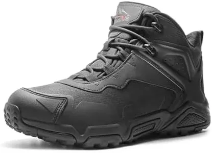 NORTIV 8 Men's Waterproof Hiking Boots Lightweight Mid Ankle Trekking Trails Outdoor Boots,Size 7.5,Black,JS19001M