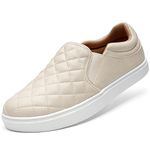 STQ Slip On Shoes for Women Fashion Sneakers Business Casual Fall Driving Loafers Beige Size 8.5