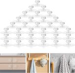 Chillyfit 10 Pack Clear Cabinet Drawer Knobs, Diamond Crystal Shaped Pulls Handles for Wardrobe, Kitchen Cupboard, Bathroom Dresser, Furniture Door Window, Drill Free Self-Stick Push Pull Helper