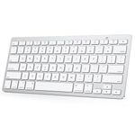 OMOTON Compact Wireless Keyboard, Bluetooth 3.0, Compatible with MacBook Pro/Air, iMac, Mac mini, Mac Pro, PC (Silver)
