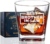 Onebttl Gifts for Brother in Law from Sister in Law, Funny Gift Idea for the Best Brother for Christmas, Birthday, Whiskey Glass - Best Brother in Law in the Galaxy