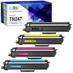 LxTek TN-247 TN-243 Compatible Toner for Brother TN247 TN243 for Brother HL-L3230CDW L3210CW DCP-L3550CDW DCP-L3510CDW HL-L3270CDW MFC-L3750CDW MFC-L3770CDW(With Chip) Black Cyan Yellow Magenta-4 pack