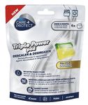 CARE+PROTECT Triple Power Pod Descaler & Degreaser for Washing Machine/Dishwasher, Full Cycle Hygieniser, Cleaner, Limescale Remover, Energy Saving Solution, Pack of 6 Pods, 6 Months Protection