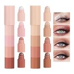 DAGEDA 8Colors Eyeshadow Stick Set, Smooth Cream Eyeshadow Stick, 4 In 1 Matte and Shimmer Eyeshadow for Eye Brightener, Long lasting Neutral Eye Shadow Pencil for Eye Makeup