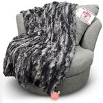 OMG Casey Luxurious Ultra Soft Minky Blanket, Wild Rabbit in Nine Iron Color, Minky Fabric, 60x82" Super Soft Fluffy Throw, Throw Blanket for Couch, Bed, Sofa, Premium Quality Handmade in The USA