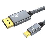 QCEs 8K Mini DisplayPort to Displayport 1.4 Cable 10Ft, Thunderbolt to DP Cable 8K@60Hz 4K@144Hz Thunderbolt 2(Output Video) Compatible with MacBook, iMac, Mac Mini to DP Monitor