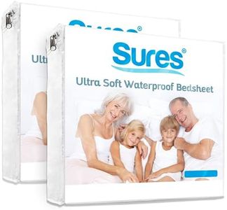 Sures Waterproof Mattress Protector - Twin XL Size Bedsheet - Fitted Machine Washable Bed Sheet - Vinyl Free Bedwetting Cover Pad - for Kids, Adult, Elderly