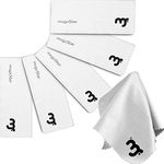 MagicFiber White Microfiber Cleaning Cloth for Glasses (6-Pack, 6 x 7 in) - Ultra-Soft, Lint-Free, Scratch-Free Eyeglass & Lens Cleaning Cloth - Reusable 100% Microfiber Cloth Set