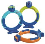 Zoggs Children's Zoggy Dive Rings Pool Toy and Game (Pack of 3), Blue/Lime/Orange, One Size