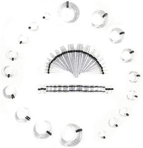 Memsion Ear Stretching Kit 54 Pieces 14G-00G Ear Gauges Expander Set Acrylic Septum Piercing Kit Crescent Spiral Buffalo Tapers and Plugs for Women Men Transparent +Glitter Color