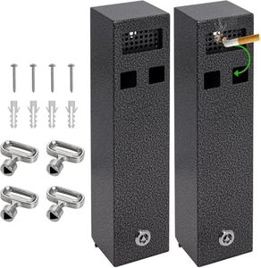 Podoy Upgraded Ashtray Wall Mounted Receptacle Outdoor Square Black Cigarette Butt Can Bin Container for Outside Garden Office Restaurants Bars Pack of 2