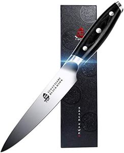 TUO Utility Knife - Professional 5 inch Pro Chef Kitchen Utility Knife - German Stainless Steel - Meat, Fruit, Vegetable Knife Paring Knife with Pakkawood Handle - BLACK HAWK SERIES