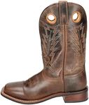 Smoky Mountain Boots | Blake Series | Men’s Western Boot | Square Toe | Durable Leather | Rubber Sole & Stacked Leather Block Heel | Man-Made Lining & Leather Upper | Steel Shank & PVC Welt, Brown