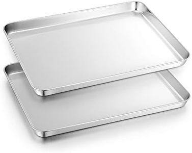 Herogo Baking Tray Set of 2, Stainless Steel Oven Tray for Baking Cooking Roasting, 40 x 30 x 2.5 cm, Large Cookie Sheet Pan, Mirror Polished & Rustproof, Dishwasher Safe