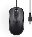 Perixx PERIMICE-209 3 Button USB Wired Mouse - Optical - 1000 DPI - 5.9 Ft Cable - Black