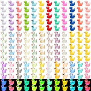 GGSTDDUP 180Pcs Mini Resin Ducks,Tiny Ducks Little Plastic Ducks Small Ducks Miniature Duck Figures for Craft, Home Decorations, Party