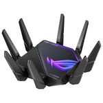 GT-AXE16000 quad-band WiFi 6E (802.11ax) gaming router, new 6 GHz band, dual 10G ports, 2.5G WAN port, dual WAN, AiMesh support, VPN Fusion, Triple-level game acceleration and free network security