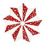 Simply Beautiful Always Label Swirl Christmas Tree Skirt Red and White