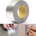 CHIMMET Leakage Waterproof Tape for Pipe & Roof Sealing - Butyl Rubber & Aluminum Foil Tape - Mounting for Surface Cracks (5CM x 5M), Multicolor
