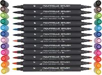 Brush Pen, Brush Pen Set-12/24/36/48 Colours Water Based Duel Tip Sketch Marker Pen Brush & Fine Tip Markers for Adult Colouring Book, Great Kids Markers for Colouring