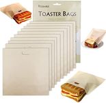 Tezam Toaster Bags Reusable for Grilled Cheese Sandwiches | Safest On The Market - 100% BPA & Gluten Free | Non Stick Toast Bag (10PCS)