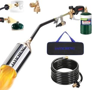 Propane Torch Weed Burner,High Output 1,800,000 BTU Blow Torch with Storage Bag and 1lb Propane Cylinder Converter, Flamethrower with 10 FT Hose and Turbo Trigger for Weeding,Roofing,Melting