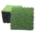 ALLTOP TURF 12"X12" Interlock Artificial Grass Tiles, Self-Draining Turf Deck for Patio，Balcony,Kids Playground， Dogs Puppy, Indoor and Outdoor (Grass Tile 6pcs)