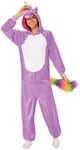 Rubie's Adult Comfy Wear One-Piece Hooded Costume Jumpsuit, Unicorn, Small/Medium, Unicorn, Small/Medium