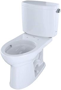 TOTO CST454CEFRG#01 Drake II Two-Piece Elongated 1.28 GPF Universal Height Toilet with CEFIONTECTand Right-Hand Trip Lever, Cotton White