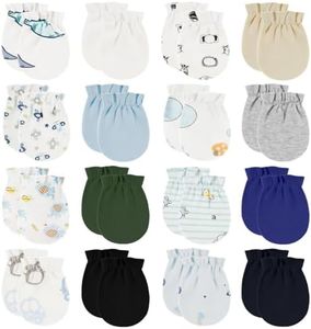 ONESING 16 Pairs Baby Mittens Baby Gloves No Scratch 0-6 Months Baby Essentials Mittens for Newborn Baby Boys Girls, Multicolor-b, One Size