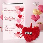 To My One And Only Love Happy Valentine'S Day The Best Moments Of My Life Are The Ones That I Spend With You Greeting Card with Heart Shaped Soft Stuffed Red Love Cushion Hamper