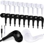 Kanayu 100 Pack Bulk Earbuds for Kids Students Children Classroom Ear Buds Class Set Headphones Multipack School Earphones Individually Bagged (Black and White)