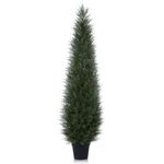 Artificial Cedar Topiary Tree for Outdoor,5FT Tall Faux Cedar Pine Trees,Potted Fake Cypress Plant with UV Resistant Leaves for Front Door Decor,Porch,Garden,Entryway, Set of 1 (1, 5FT)