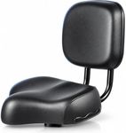 NAWESRVA Bicycle Seat with Backrest - Extra Wide Ergonomic Design, Adjustable Back Cushion - High Elastic Leather Material - Ideal Replacement Seat for eBikes, Tricycles, and Large Bikes