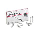 Charles Leonard Aluminum Screw Posts, 1 Inch Post Length, Silver, 100-Pack (3706L)