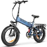 SAMEBIKE 20"*4.0 Fat Tire Electric Bike for Adults, Folding Mountain Bikes, Removable 48V15AH Battery, E-bike Range 45-100 KM, 20 inch Electric Bicycle with 7 Speeds