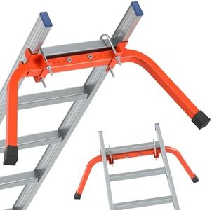 Mr IRONSTONE Extension Ladder Stabilizer for Roof Gutter&Wall, Sturdy Ladder Standoff Stabilizer with Non-Slip Rubber, Ladder Accessories Ladder Stand Off with U Bolt, Weight Capacity Up to 500LBS