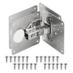 AGIGU Cabinet Hinge Repair Plate - Stainless Steel Kitchen Cabinet Brackets with Fixing Screw, Concealed Hinge Repair Kit for Cupboard Cabinet Furniture 4PCS