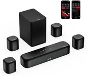 ULTIMEA 7.1ch Sound Bar with Dolby Atmos, Surround Sound System for TV with 4 Surround Speakers, Sound Bar for Smart TV with App Control, Soundbar with Subwoofer for Home Theater, HDMI eARC, Aura A60