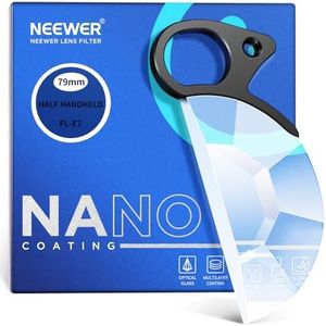 NEEWER 79mm Filtro Lente de Prisma de Caleidoscopio de Media Luna con Hand Grip, 1/4" Roscado para Brazo Mágico de Trípode, Filtro de Efecto Semicircular de Cristal Óptico K9 para Variable de Sujetos