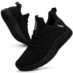 Feethit Women Trainers Casual Sneakers Lightweight Breathable Walking Shoes Gym Sport Tennis Black 6