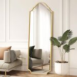 WallBeyond Arched Full Length Mirror Wall Mounted, Gold Metal Frame Floor Length Mirror, 70"x24" Full Body Mirror for Bedroom, Living Room, Hanging or Leaning Against Wall Full Size Mirror