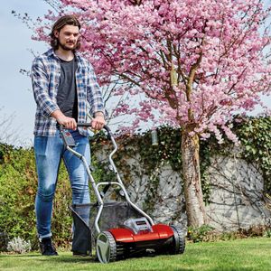 Einhell 18V Walk-Behind Cylinder Lawnmower, 38cm, 45L Grass Box – Mulching, 4 Heights, Bare Tool