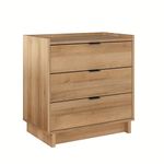 Prepac 3 Drawer Nightstand, 26.5" W x 26.75" H x 16" D, Oak