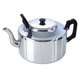 Ekas 8 PINT 4.5 LITER TEA POT TRADITIONAL METAL CLASSIC CATERING SILVER BLACK HANDLE