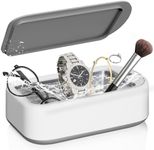 Ultrasonic Jewelry Cleaner Polishes 48kHz 40W 640ml Professional Ultrasonic Cleaner Machine for Watches Glass Rings Makeup -Proof