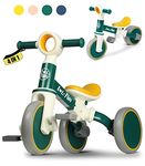 LOL-FUN Toddler Balance Bike for 1 2 Years Old, 4 in 1 Baby Bicycle for 1 to 4 Years Old Boys Girls Present, 3 Wheel Tricycle with Removable Pedal