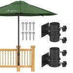 YINGDIKE Patio Umbrella Holder, Outdoor Umbrella Stands - Heavy Duty Umbrella Base and Clamp for Railing or Deck in Patio and Courtyard - Flat Mount (Fit Max OD 2.1 Inch)