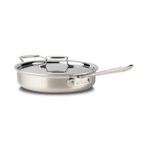 All-Clad BD55403 D5 Brushed 18/10 Stainless Steel 5-Ply Bonded Dishwasher Safe Saute Pan with Lid Cookware, 3-Quart, Silver