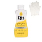 Rit Dye – Liquid Fabric Dye for Crafting, Clothing, and Décor – 8 oz. Bottle – Golden Yellow (Gloves Included)